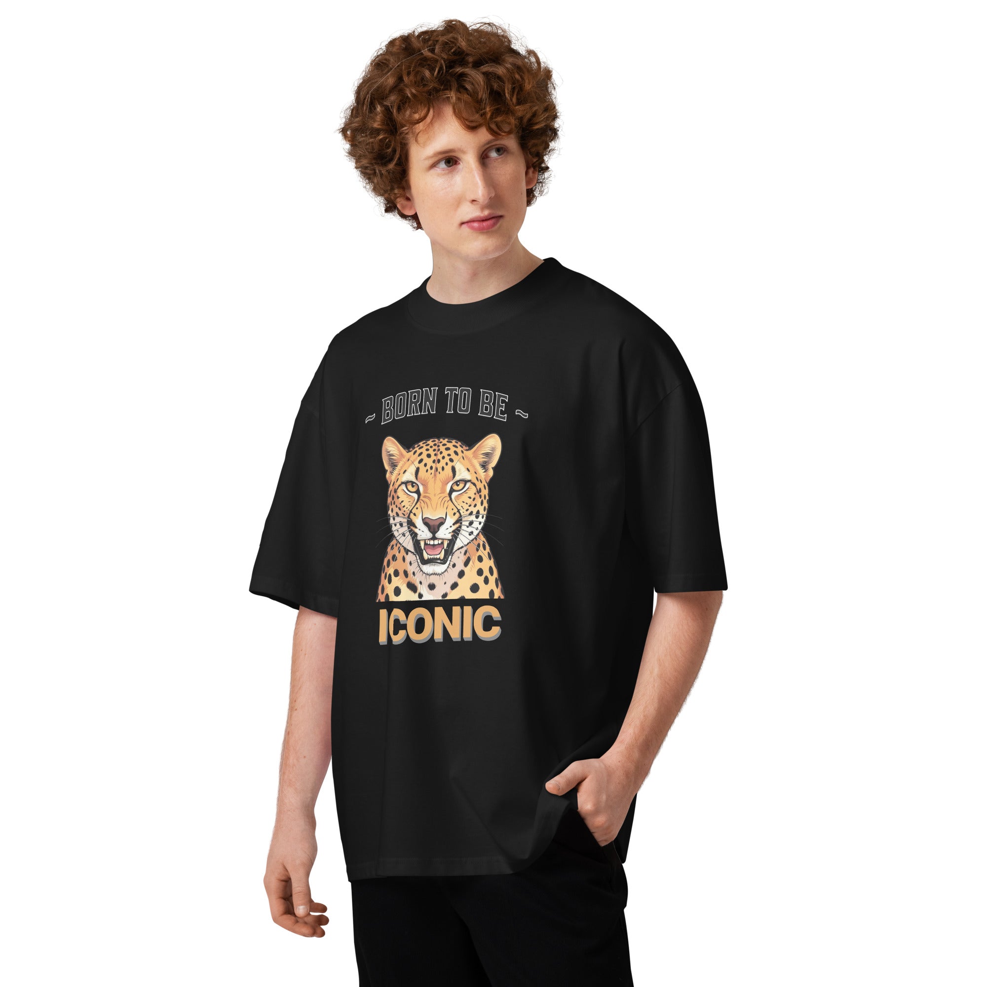 Born to be Iconic Cheetah | Organic Oversized T-Shirt – Linivaro